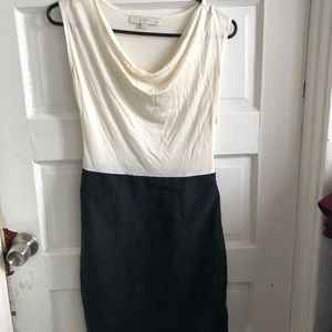 LOFT black and cream dress